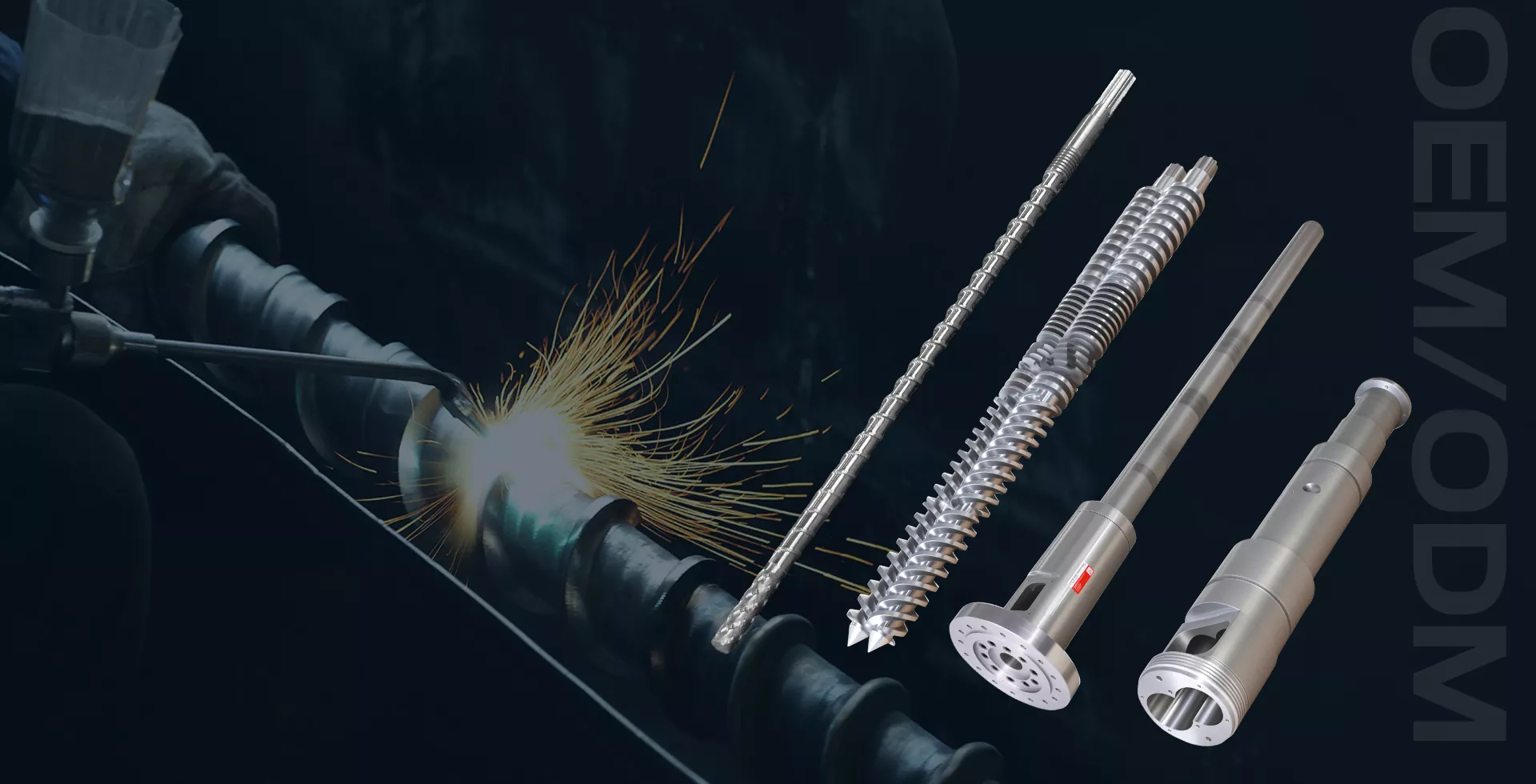 Conical Twin Screw Barrel စက်ရုံ